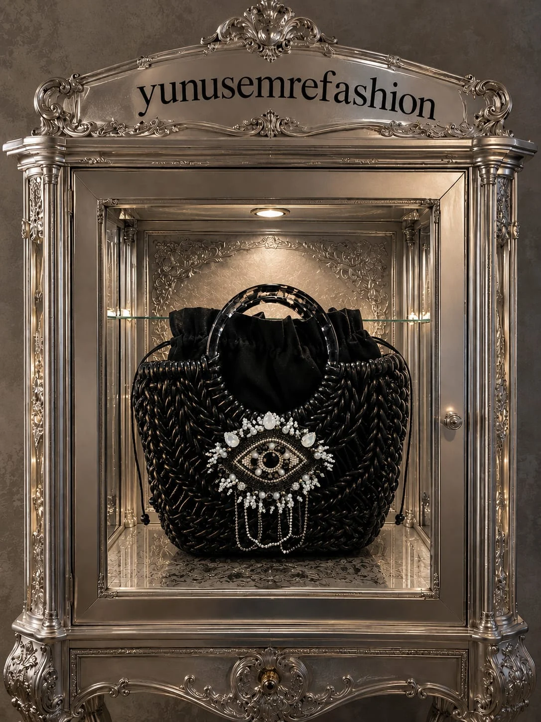Eye Beaded Woven Bag